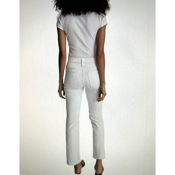 Madewell Womens Mid Rise Kick Out Ankle Length Jeans Pure White Size 31& 32 - Picture 2 of 12